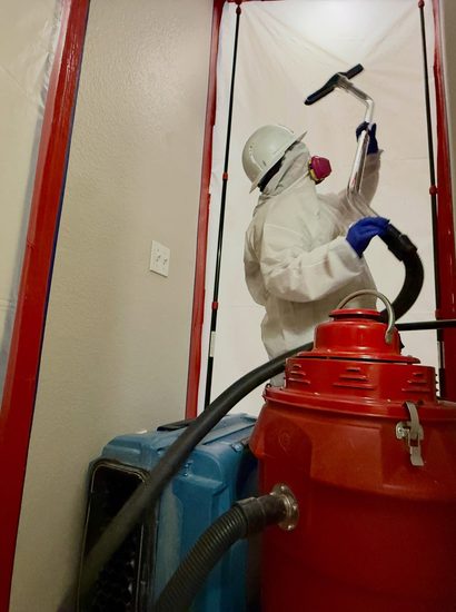 Clipper City Mold Inspections technician at work in Manitowoc