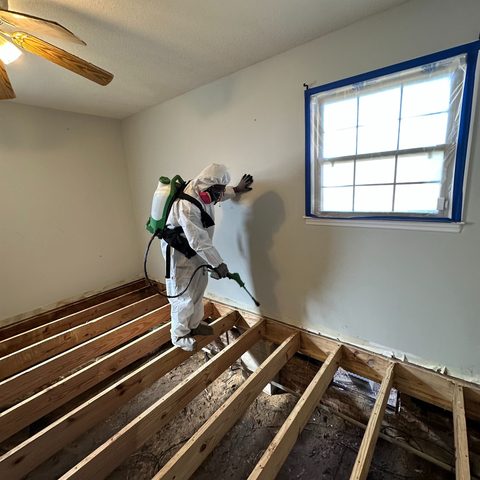 Mold remediation containment in a Manitowoc home